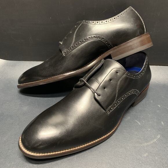 Johnson & Murphy Black Leather Dress Shoes Mens 11.5, 59-2469 Stockton Plain Toe main image 4